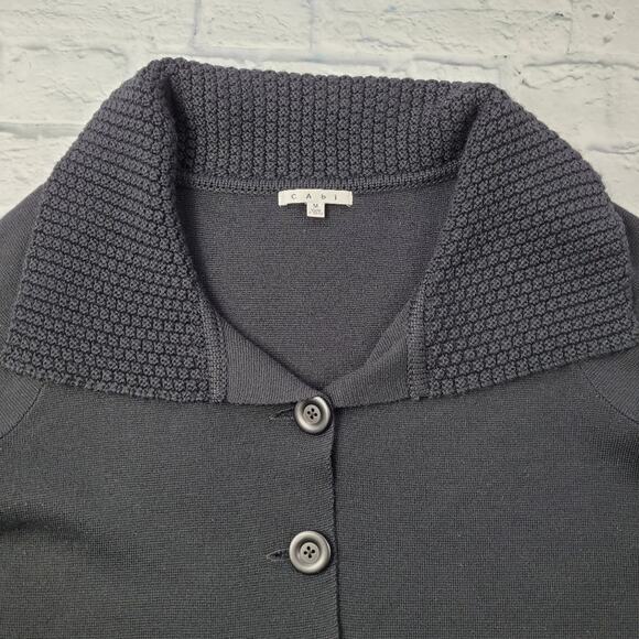 CAbi Black Jackie O Cropped Wool Blend Cardigan style #502 size Medium - Picture 5 of 16